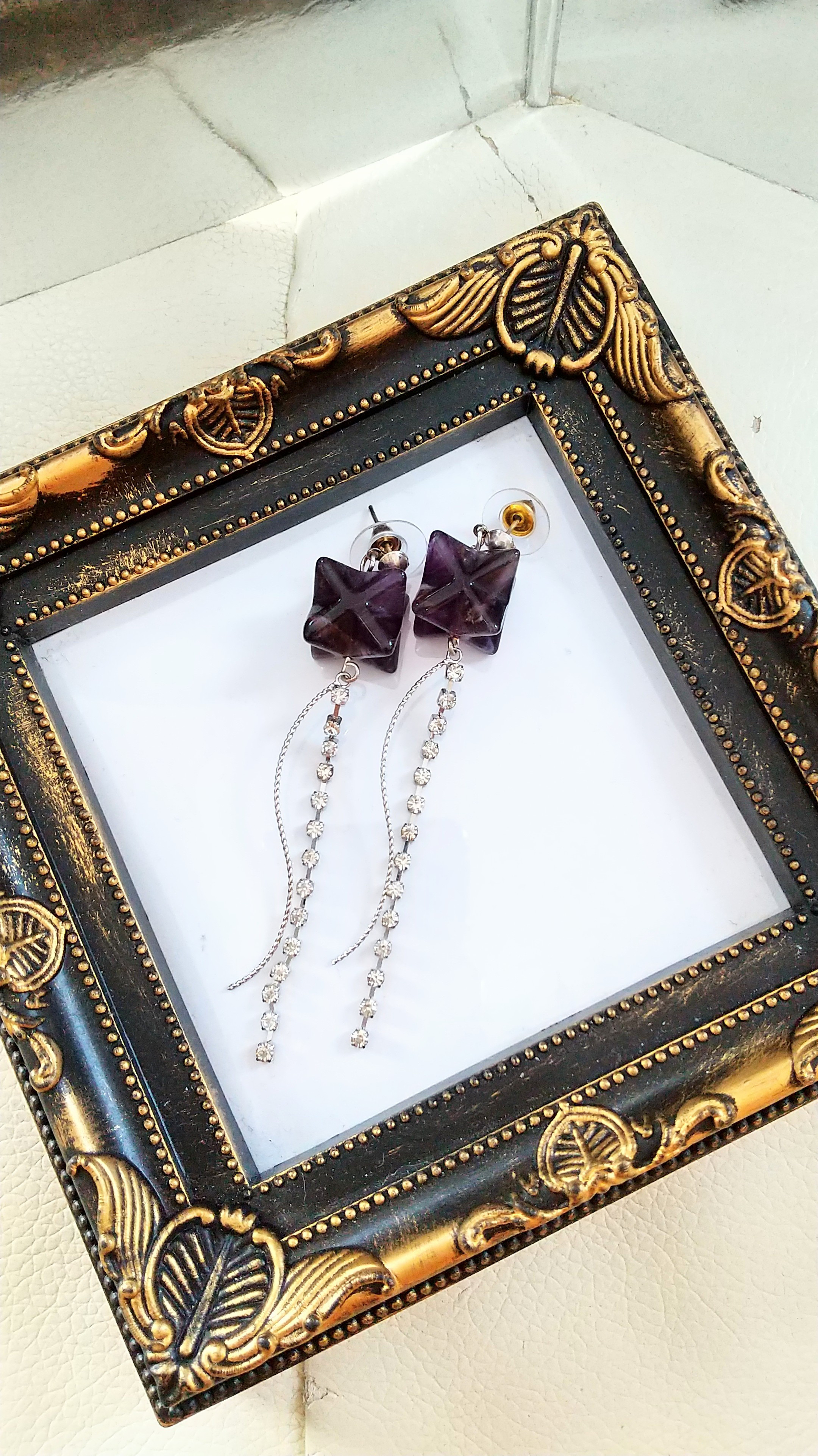 存在感ありのアメジストピアス 5000円以上ご購入の方は送料無料