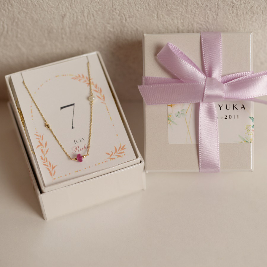 Birthstone|お誕生石のネックレス7月ルビー