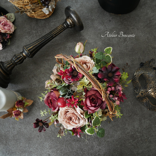 アートフラワー・アンティークバスケット(妖精シリーズ) ナチュラル