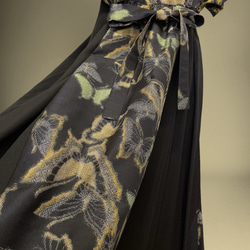 蝶々柄 華やぐステージ映えワンピ 高身長 トールサイズ対応 パニエ対応 着物リメイク ワンピース チョウ柄 9枚目の画像