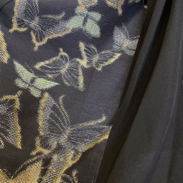 蝶々柄 華やぐステージ映えワンピ 高身長 トールサイズ対応 パニエ対応 着物リメイク ワンピース チョウ柄 14枚目の画像