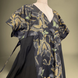 蝶々柄 華やぐステージ映えワンピ 高身長 トールサイズ対応 パニエ対応 着物リメイク ワンピース チョウ柄 13枚目の画像