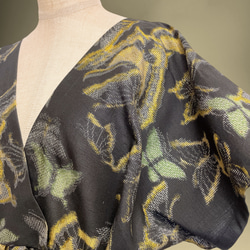 蝶々柄 華やぐステージ映えワンピ 高身長 トールサイズ対応 パニエ対応 着物リメイク ワンピース チョウ柄 11枚目の画像