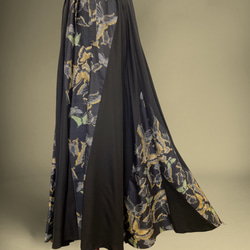 蝶々柄 華やぐステージ映えワンピ 高身長 トールサイズ対応 パニエ対応 着物リメイク ワンピース チョウ柄 5枚目の画像