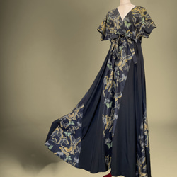 蝶々柄 華やぐステージ映えワンピ 高身長 トールサイズ対応 パニエ対応 着物リメイク ワンピース チョウ柄 4枚目の画像