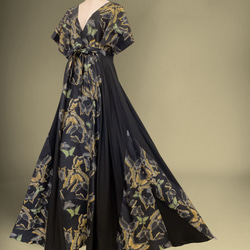 蝶々柄 華やぐステージ映えワンピ 高身長 トールサイズ対応 パニエ対応 着物リメイク ワンピース チョウ柄 8枚目の画像