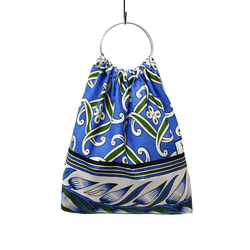アフリカ布のリングハンドルバッグ（カンガバッグ）大人可愛い お洒落 3枚目の画像