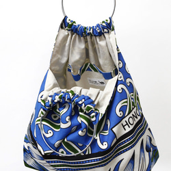アフリカ布のリングハンドルバッグ（カンガバッグ）大人可愛い お洒落 6枚目の画像