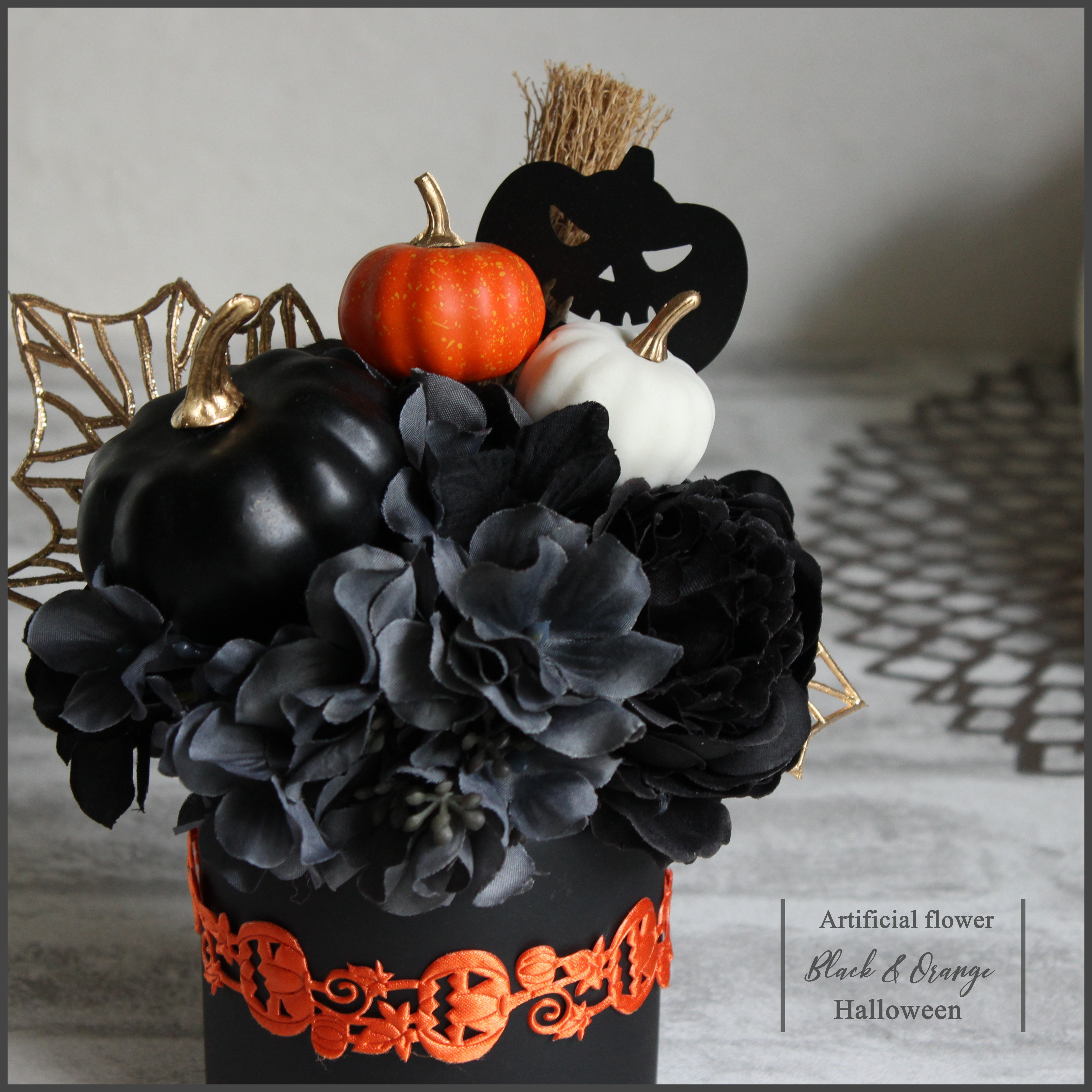 専用＊Halloween* カボチャのくすみカラー フェイクスワッグ