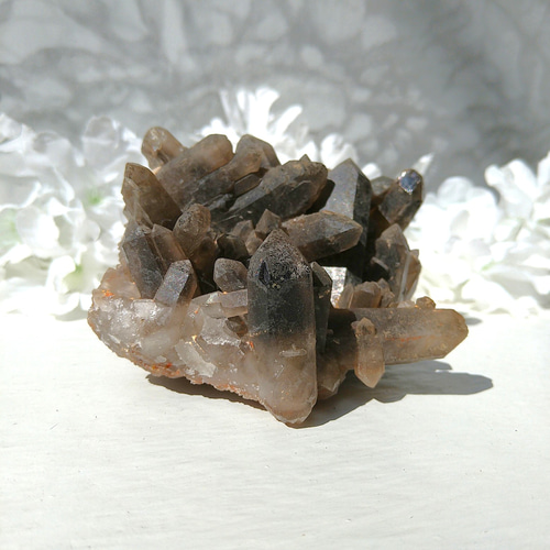 煙水晶 スモーキークォーツ 母岩無し 原石 361g クラスター 煙水晶 スモーキークォーツ 母岩無し 原石 361g クラスター