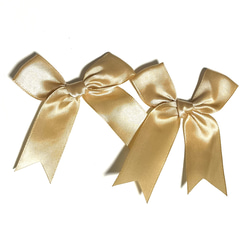 ゴールドベージュ リボン ジビッツ クロックス アクセ 飾り 量産型 地雷女子 2枚目の画像