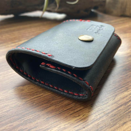 本革 ガバッと開くBOX型コインケース 手縫い ハンドメイド 小銭入れ