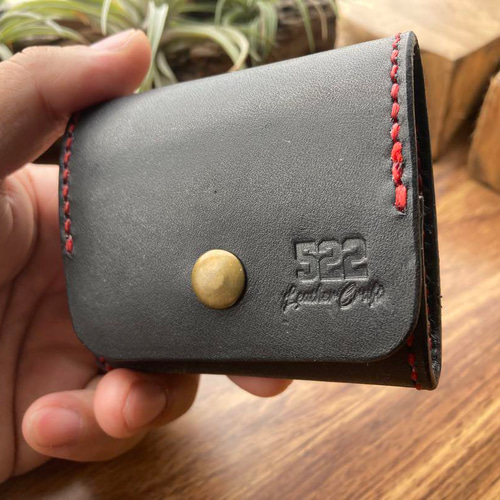 本革 ガバッと開くBOX型コインケース 手縫い ハンドメイド 小銭入れ