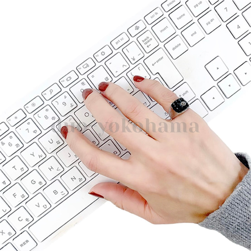 送料無料】ボックスブラックボリュームリング ピンキーリング 3号 5号