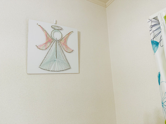 運気アップ引寄せ　糸掛け曼荼羅アート　「天使」　作成キット　型紙付き　30*30 5枚目の画像