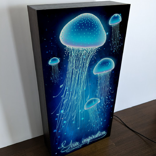 【Lサイズ】くらげ クラゲ 海月 アクアマリン 看板 置物 雑貨 ライトBOX Lサイズ】くらげ クラゲ 海月 アクアマリン デジタル