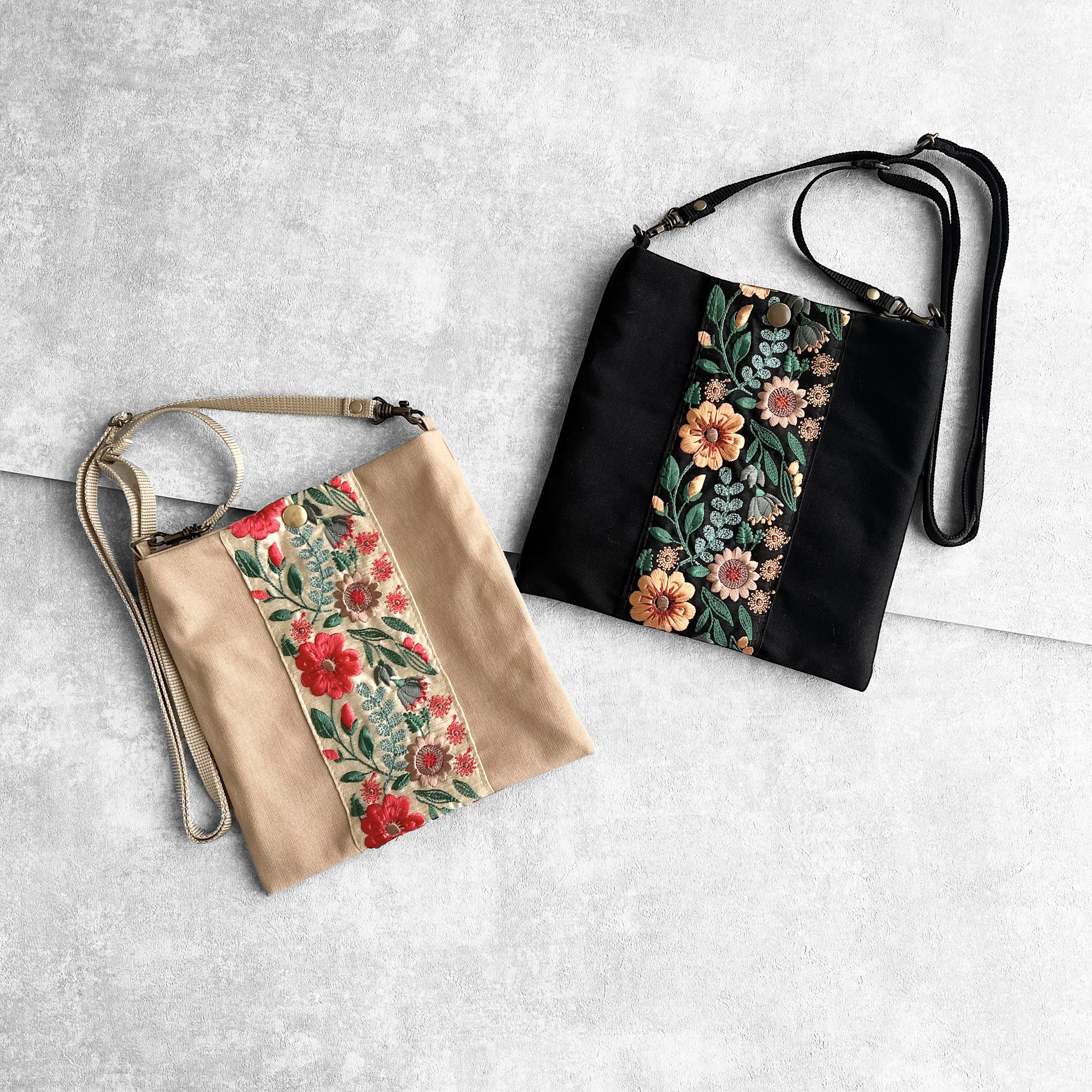 ＊daisy＊　インド刺繍ポシェット　2点　ハンドメイド blaze-japan_ct-handle-540001