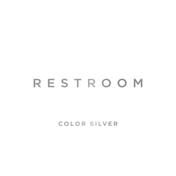 【賃貸でも】RESTROOMドア サインステッカー │トイレ用 ミニマルゴシック 4色展開 6枚目の画像