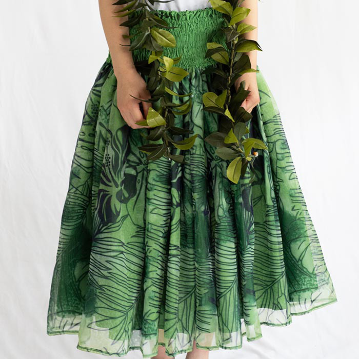 受注生産　パウスカート　フラダンス　オーガンジー　ダブル　パウスカート　プリントオーガンジー og00029
