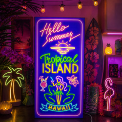 アロハ ハワイ パブ スナック トロピカル カクテル バー TIKI bar 電飾