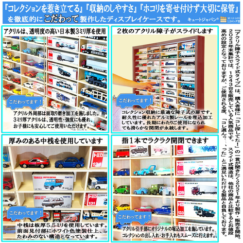 ロングトミカ 収納 コレクションケース 40マス アクリル障子付