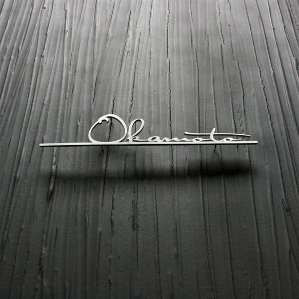 ステンレス　切り文字　表札　シルバーヘアライン加工　Okamoto例　【サイズ、素材オーダー可】 3枚目の画像