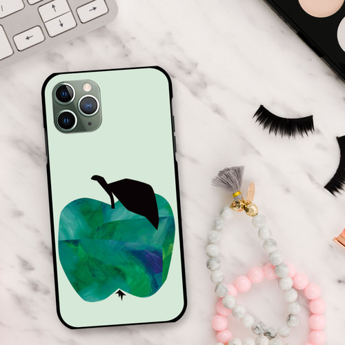 通販サイト一覧 シンプル ユニーク インパクト 青い リンゴ の イラスト 北欧 iPhoneアクセサリー