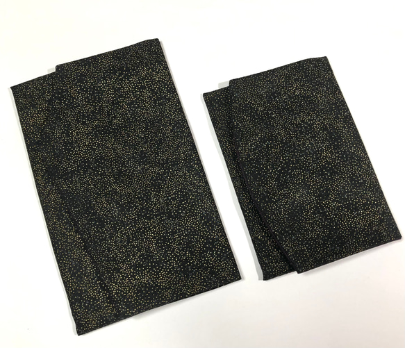 ◆送料込◆慶弔両用袱紗＆数珠入れセット◆HOFFMAN FABRICS　金彩◆セミハード 3枚目の画像