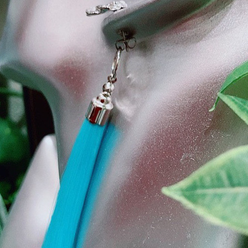 再販18⭐　フリンジ　夏　ピアス　イヤリング　青　タッセル　オルテガ　ブルー 再販25 赤 フリンジ カラフル ピアス イヤリング タッセル