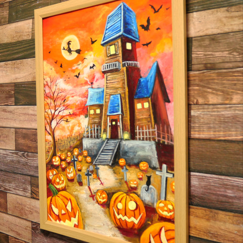 油絵 絵画 【ハロウィン 】 絵画 HR 通販 16549243｜Creema