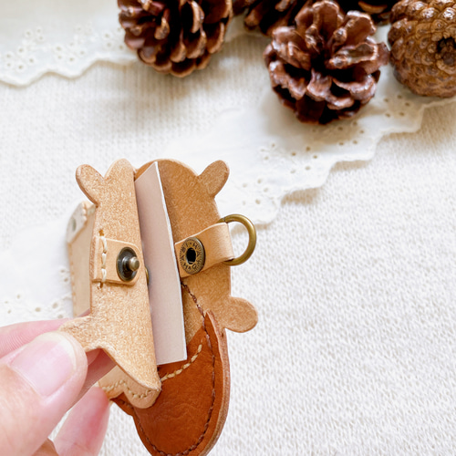 リスくんICカードケース&リール付きストラップセット パスケース 秋