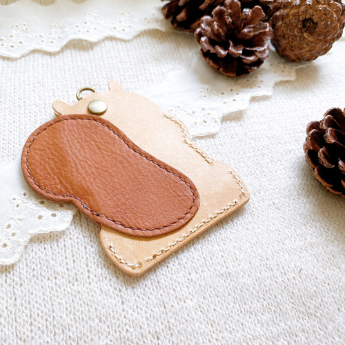 リスくんICカードケース&リール付きストラップセット パスケース 秋