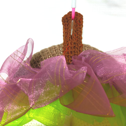 ハロウィン　リース　紫①　飾り　魔女　かぎ編み　編み物 6枚目の画像
