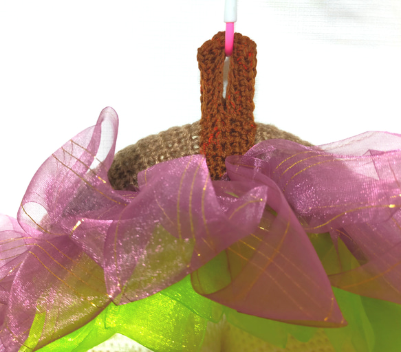 ハロウィン　リース　紫①　飾り　魔女　かぎ編み　編み物 6枚目の画像