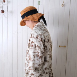 poplin jacket landscape brown 第3張的照片