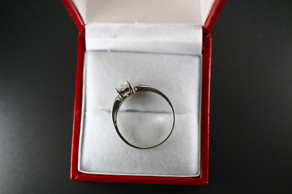 ホワイト ゴールド 英国 トパーズ ダイアモンド ビンテージ ヴィンテージ 指輪 リング 375 レディース J135 7枚目の画像