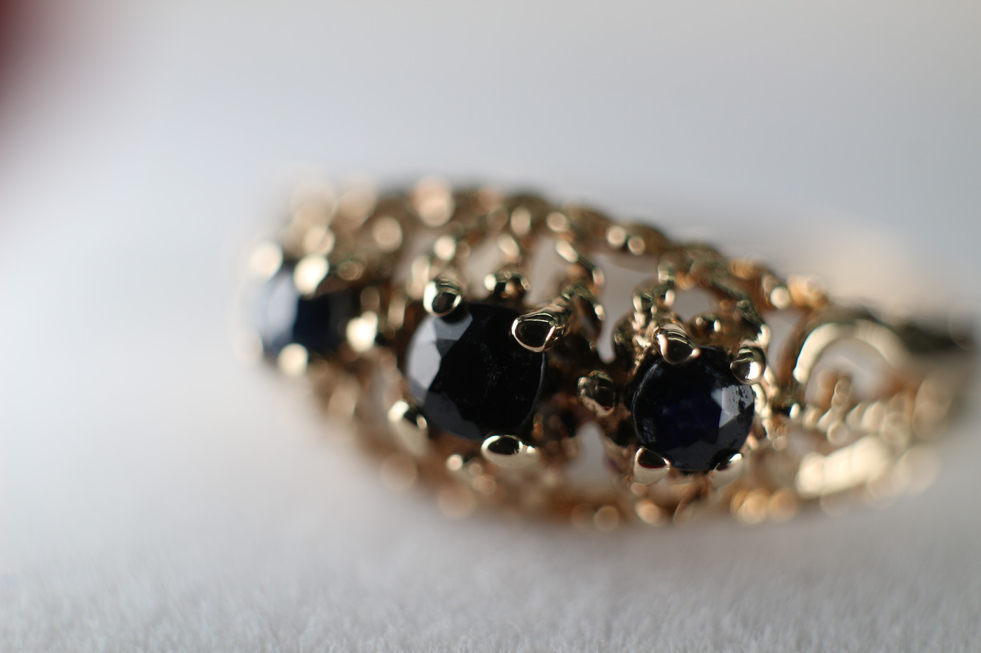 傑作 ゴールド 英国 サファイア ビンテージ ヴィンテージ 指輪 リング 375 ジュエリー レディース J136