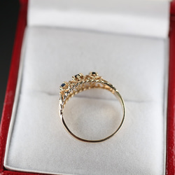 傑作 ゴールド 英国 サファイア ビンテージ ヴィンテージ 指輪 リング 375 ジュエリー レディース J136 5枚目の画像