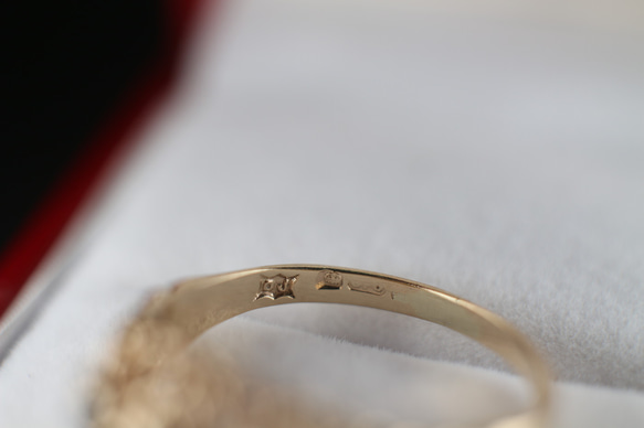 傑作 ゴールド 英国 サファイア ビンテージ ヴィンテージ 指輪 リング 375 ジュエリー レディース J136 10枚目の画像