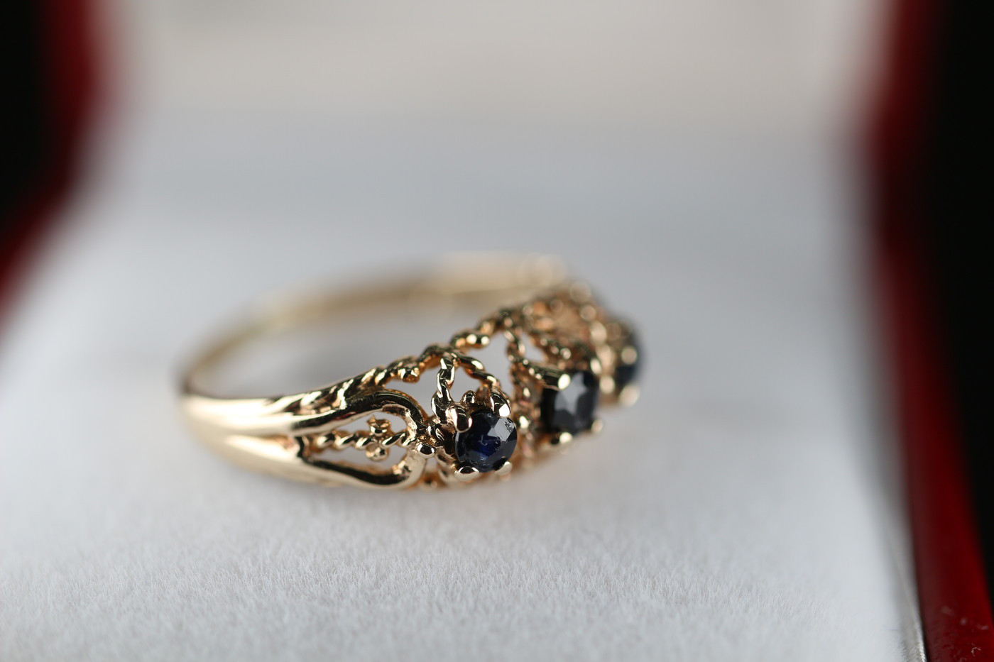 傑作 ゴールド 英国 サファイア ビンテージ ヴィンテージ 指輪 リング 375 ジュエリー レディース J136