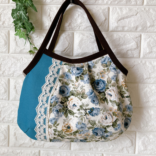 ハンドメイド 手作り優しい色❤️カラフルなグラニーバッグ薄色 大容量