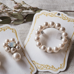 【送料無料】サークルブローチ　スワロフスキーパール✨入学式/卒業式　フォーマルにも普段にも♪ 5枚目の画像