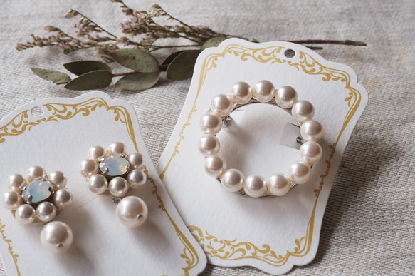 【送料無料】サークルブローチ　スワロフスキーパール✨入学式/卒業式　フォーマルにも普段にも♪ 5枚目の画像