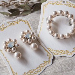 【送料無料】サークルブローチ　スワロフスキーパール✨入学式/卒業式　フォーマルにも普段にも♪ 7枚目の画像