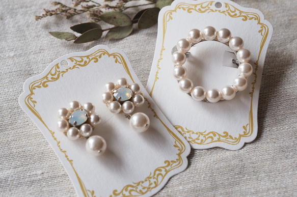 【送料無料】サークルブローチ　スワロフスキーパール✨入学式/卒業式　フォーマルにも普段にも♪ 7枚目の画像