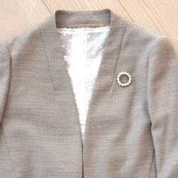 【送料無料】サークルブローチ　スワロフスキーパール✨入学式/卒業式　フォーマルにも普段にも♪ 4枚目の画像