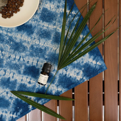 藍染紮染草木染桌布 indigo藍餐墊雙面隔熱墊餐巾拍照道具 第5張的照片