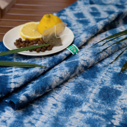 藍染紮染草木染桌布 indigo藍餐墊雙面隔熱墊餐巾拍照道具 第8張的照片