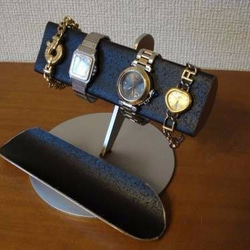腕時計スタンド　ブラック4本掛け半円腕時計スタンド 5枚目の画像