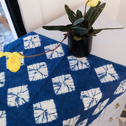藍染紮染草木染桌布 indigo藍 餐墊雙面隔熱墊餐巾拍照道具小桌布 第1張的照片